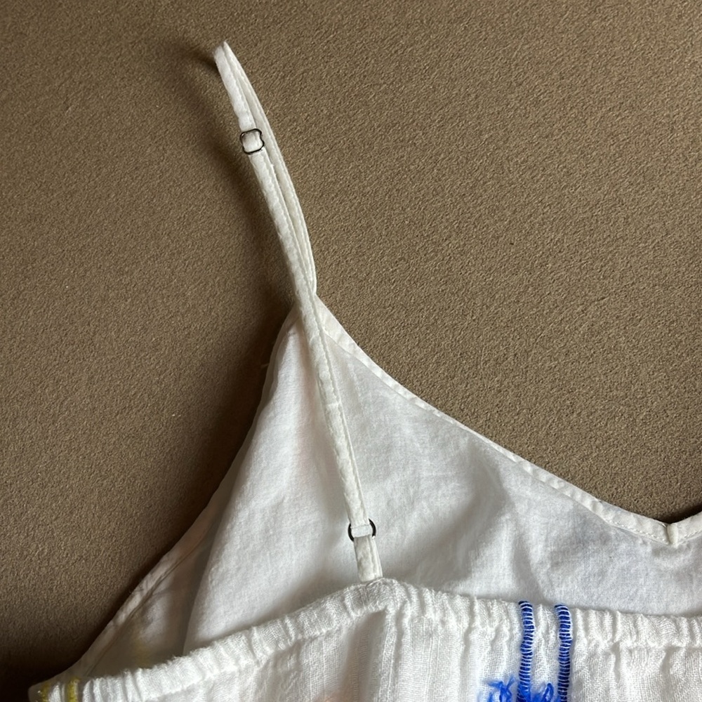 LOU & GREY For LOFT Fringe Cami Dress Fiesta Colorful White - M - Picture 11 of 11